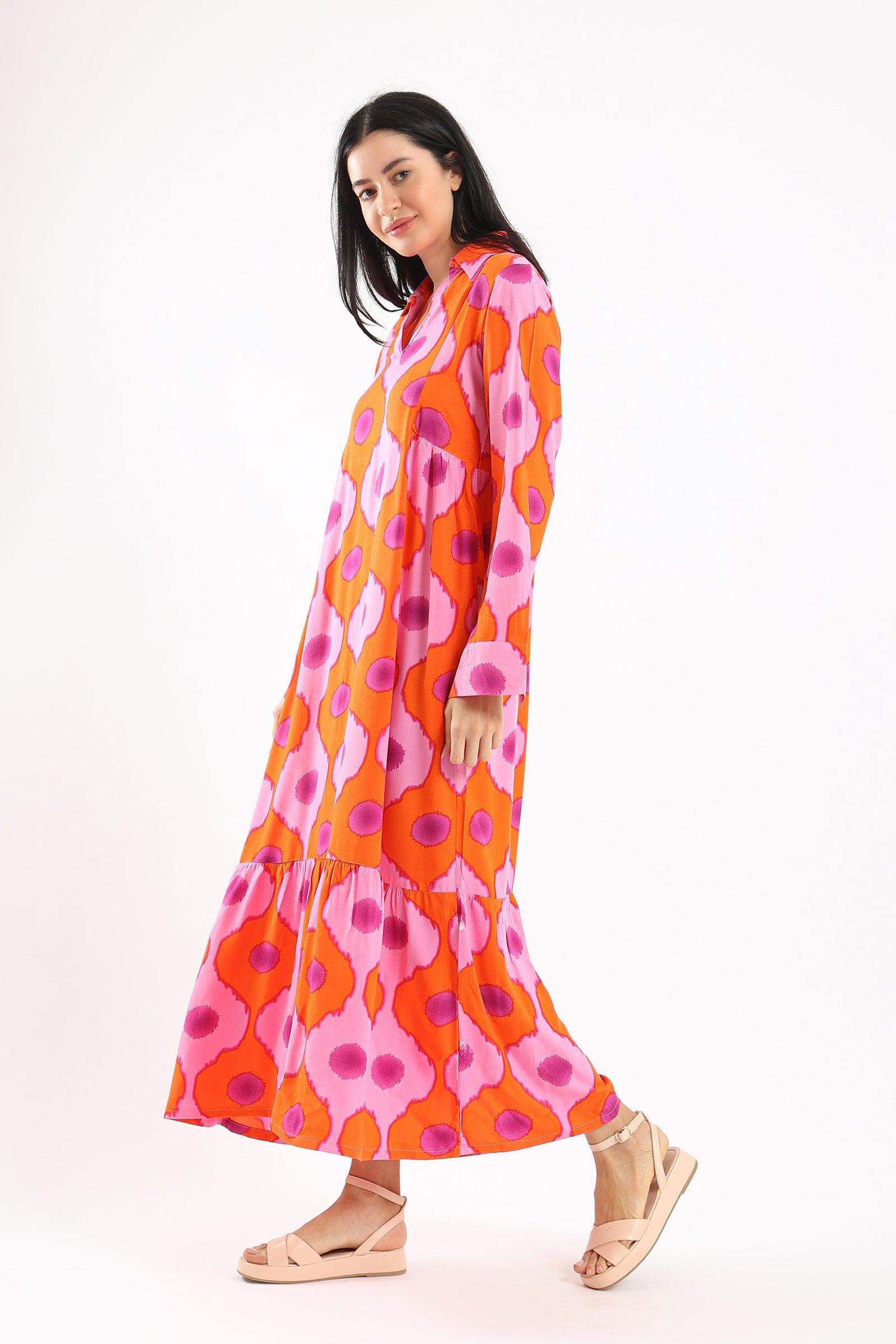 Single Tier Printed Dress - Carina - ÙƒØ§Ø±ÙŠÙ†Ø§