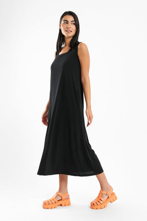 Sleeveless Plain Dress - Clue Wear