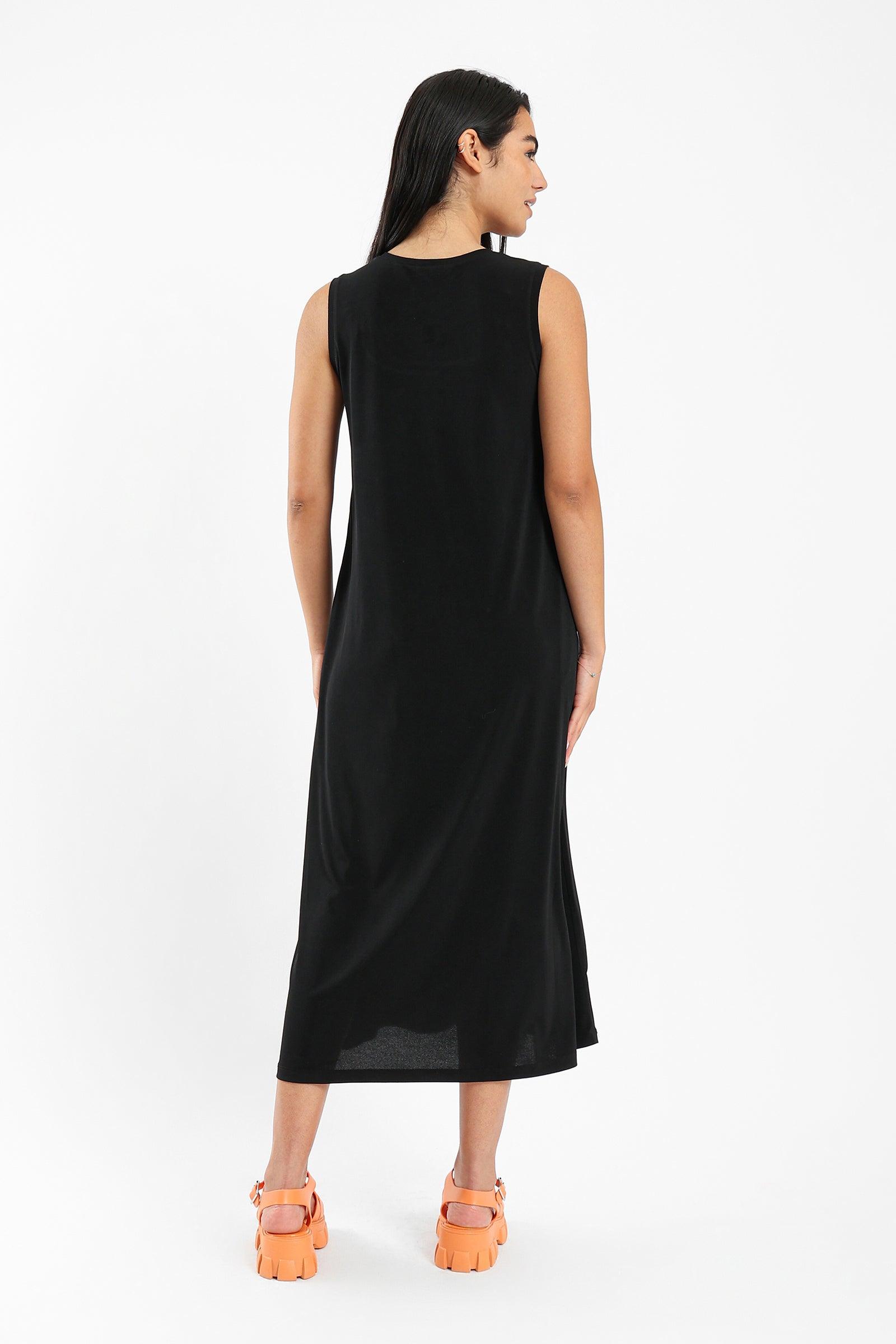 Sleeveless Plain Dress - Clue Wear