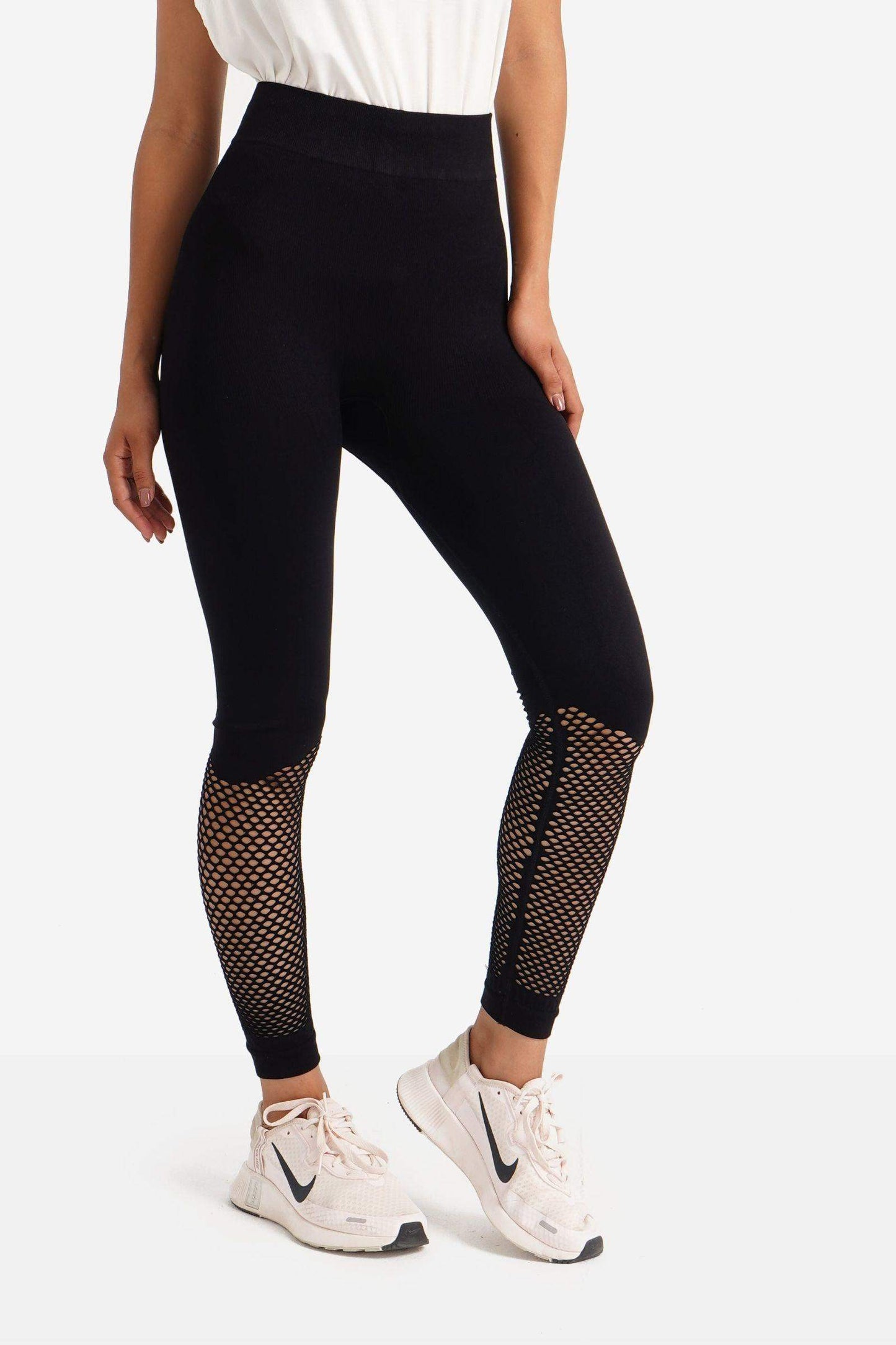 Slim Fit Leggings with Net Panel - Carina - ÙƒØ§Ø±ÙŠÙ†Ø§