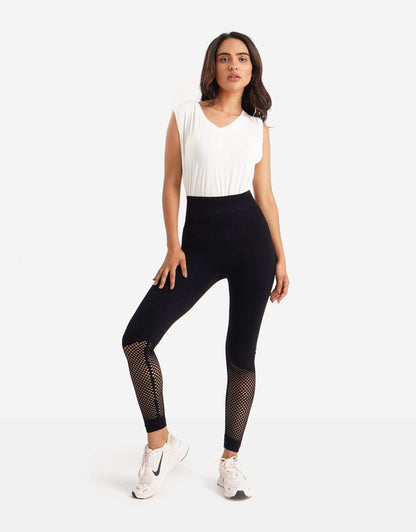 Slim Fit Leggings with Net Panel - Carina - ÙƒØ§Ø±ÙŠÙ†Ø§