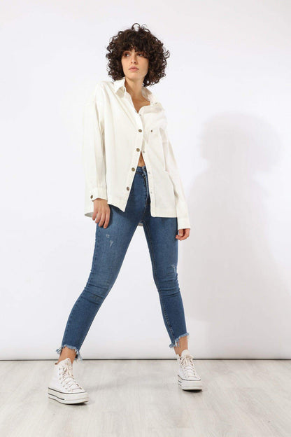 Snap Button Closure Plain Shirt - Carina - ÙƒØ§Ø±ÙŠÙ†Ø§