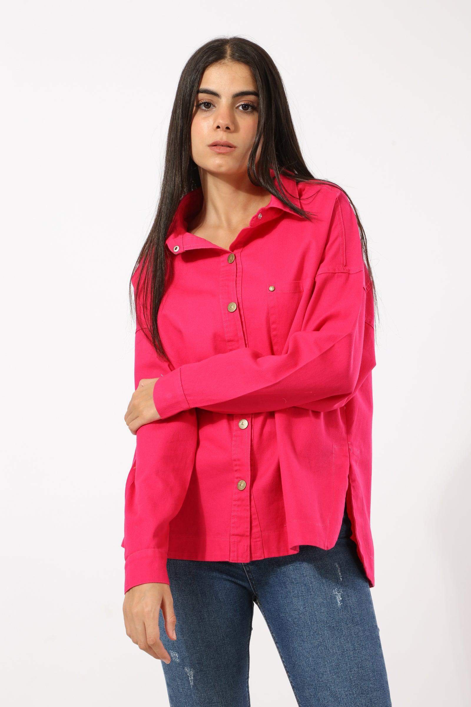 Snap Button Closure Plain Shirt - Carina - ÙƒØ§Ø±ÙŠÙ†Ø§