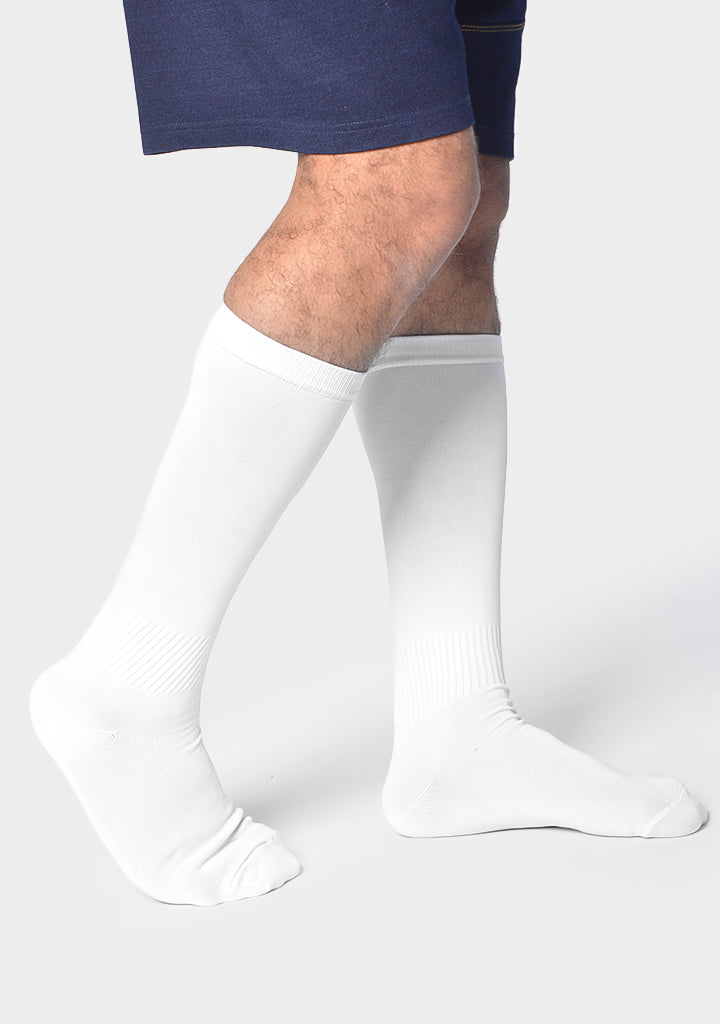 Cotton Ribbed Sports Socks – White