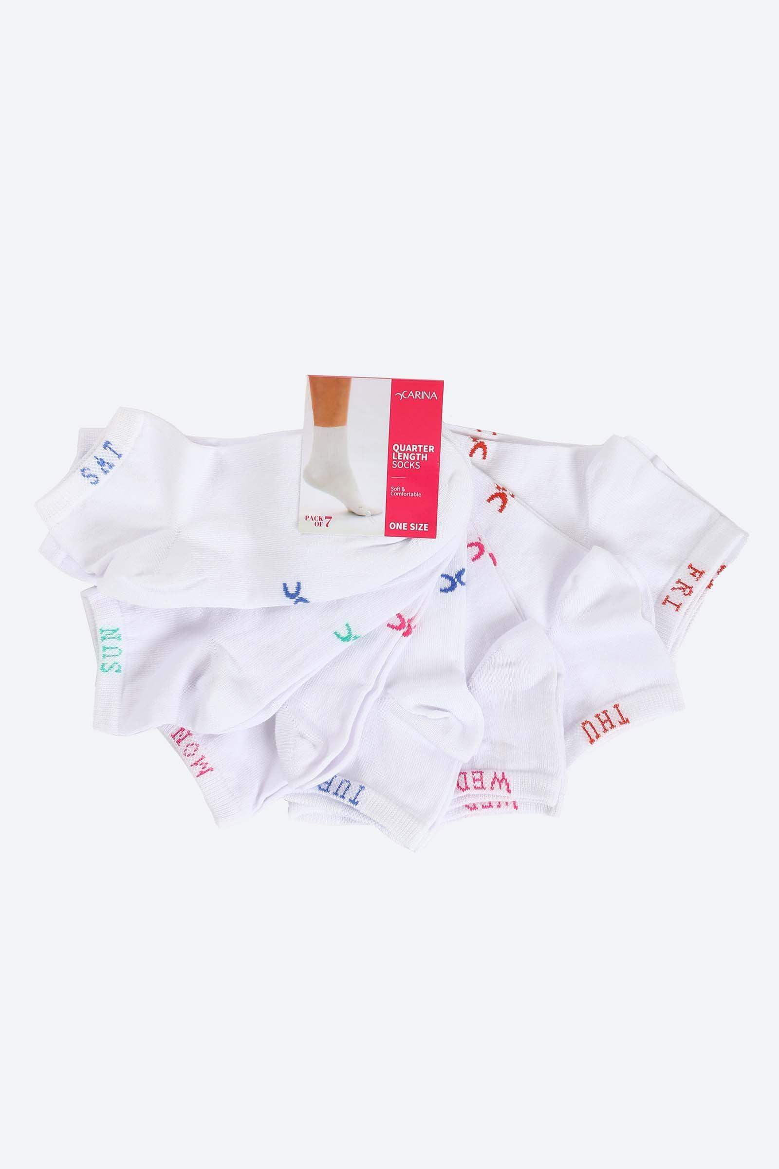 Solid Ankle Length Socks - 7 Pairs - Carina - ÙƒØ§Ø±ÙŠÙ†Ø§