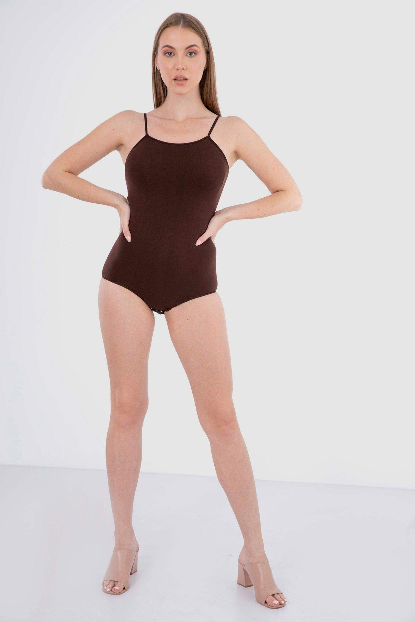 Spaghetti Strap Solid Bodysuit - Carina - ÙƒØ§Ø±ÙŠÙ†Ø§