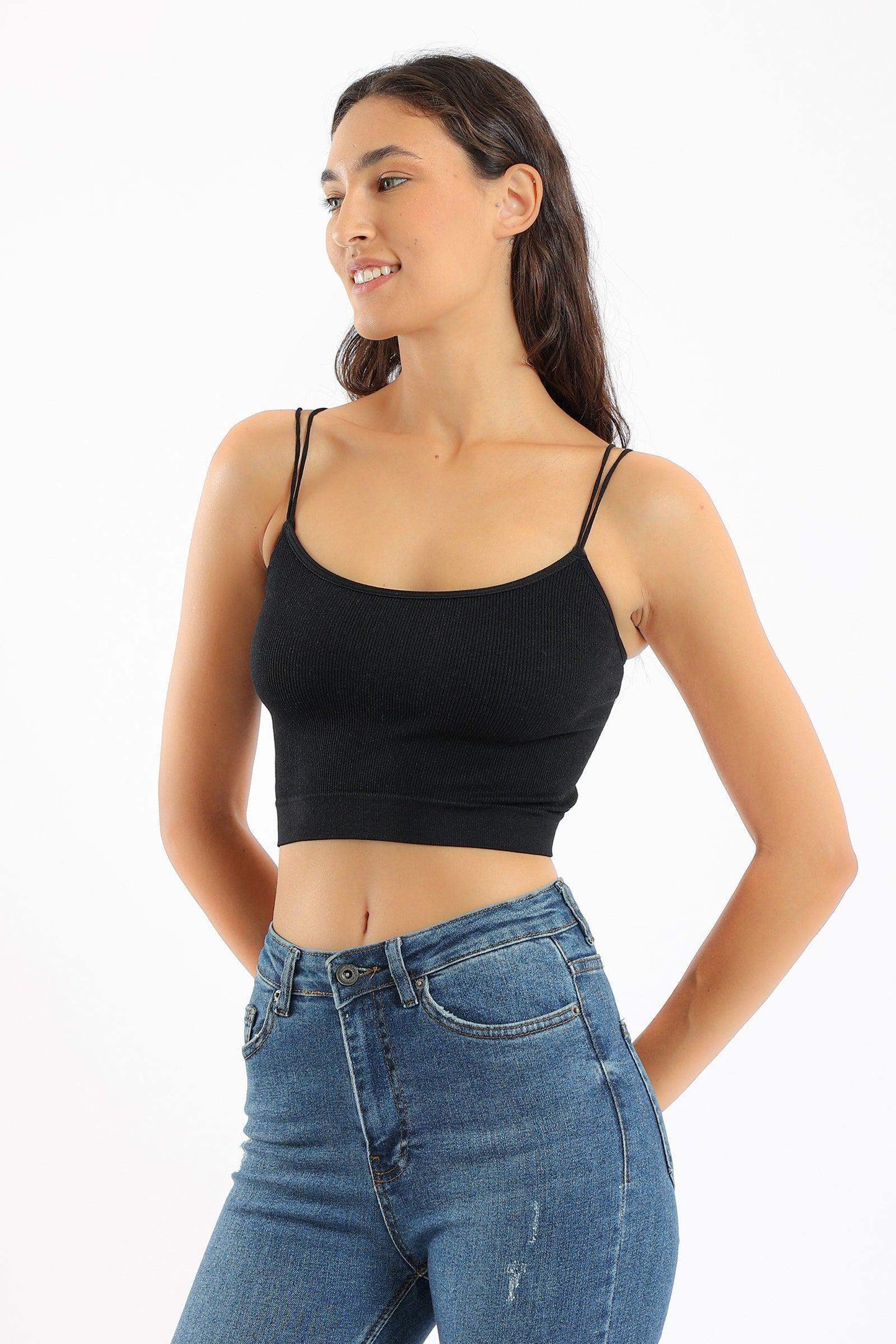 Spaghetti Straps Cropped Top - Carina - ÙƒØ§Ø±ÙŠÙ†Ø§