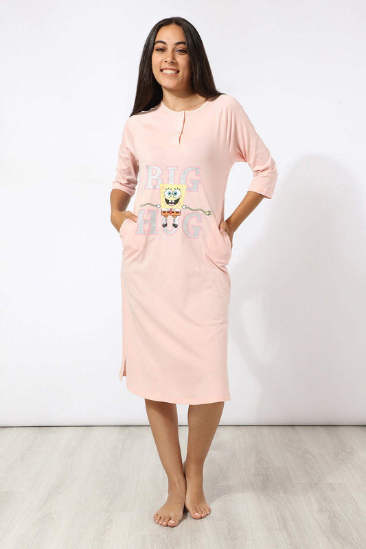 Spongebob Night Gown with Side Pockets - Carina - ÙƒØ§Ø±ÙŠÙ†Ø§