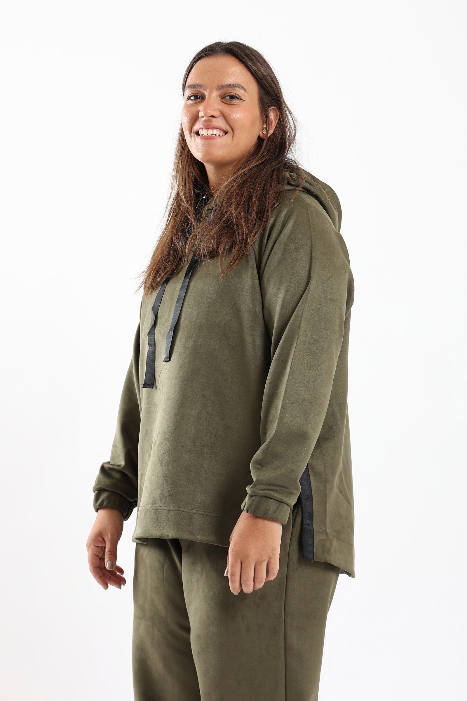 Sports Sweatshirt With 2 Slits - Clue Wear