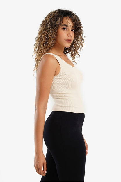 Square Back Ribbed Top - Carina - ÙƒØ§Ø±ÙŠÙ†Ø§