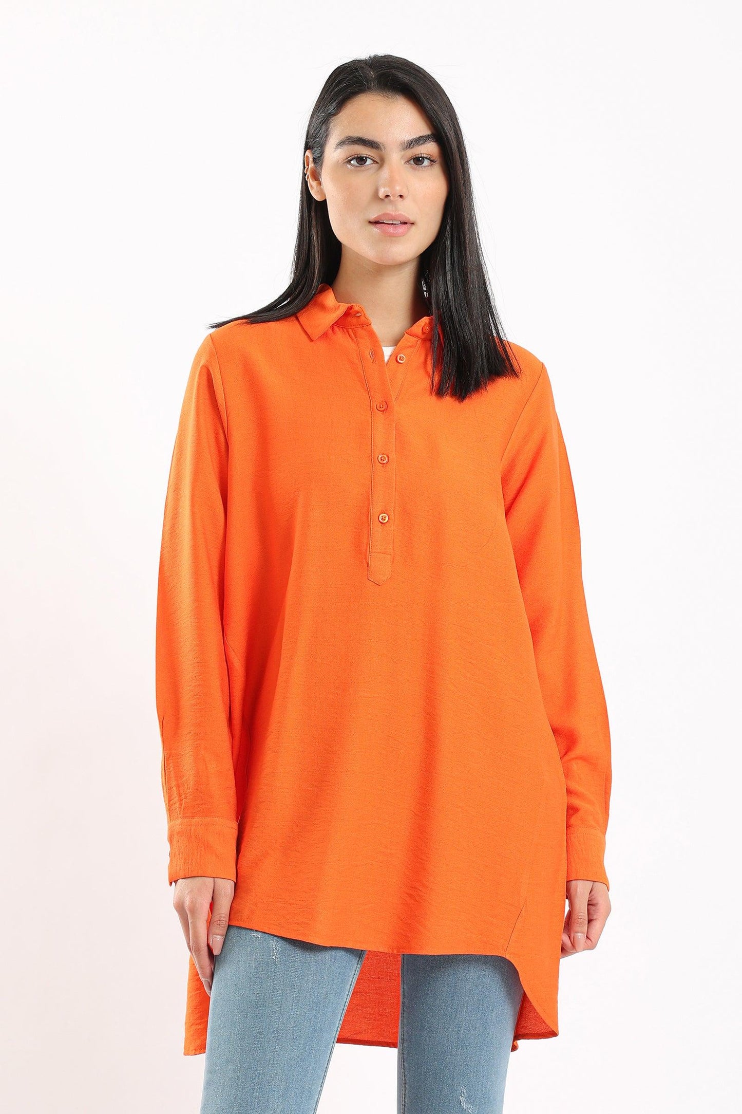 Stand Collar Relaxed Shirt - Clue Wear