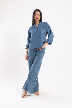 Stand Collar Shirt - Clue Wear