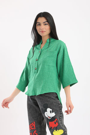 Stand Collar Shirt - Clue Wear