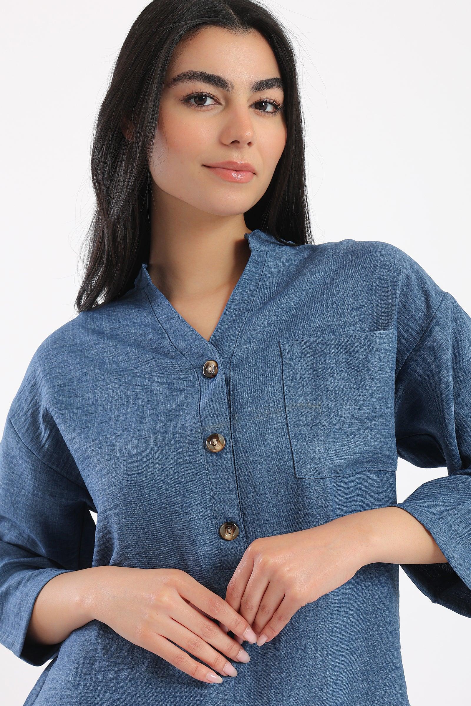 Stand Collar Shirt - Clue Wear