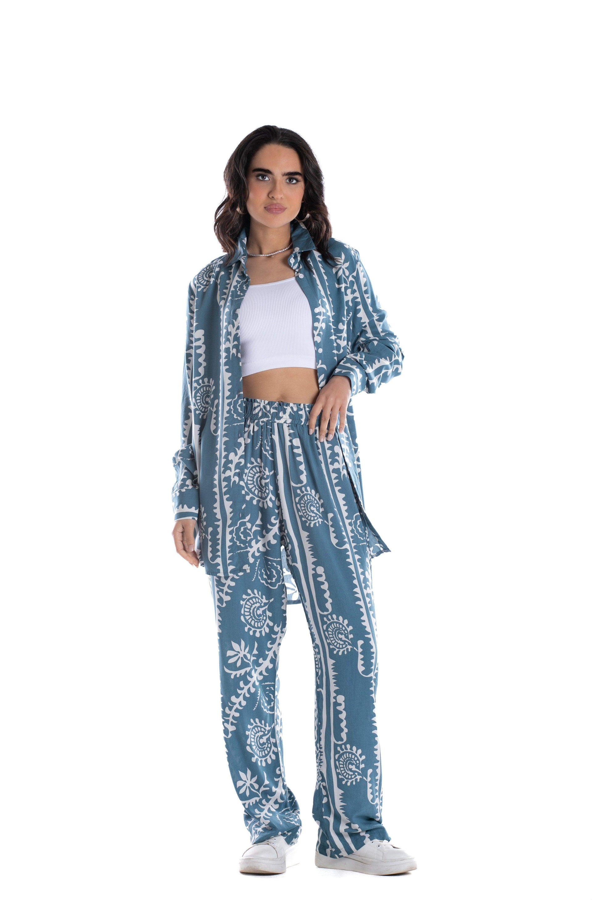 Straight Cut Printed Lounge Pants - Carina - ÙƒØ§Ø±ÙŠÙ†Ø§