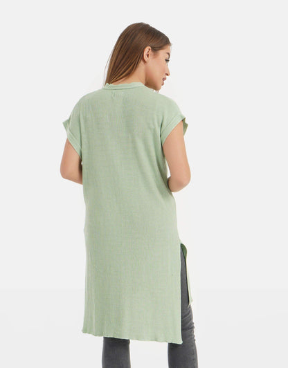 Straight Long Ribbed T-Shirt - Carina - ÙƒØ§Ø±ÙŠÙ†Ø§