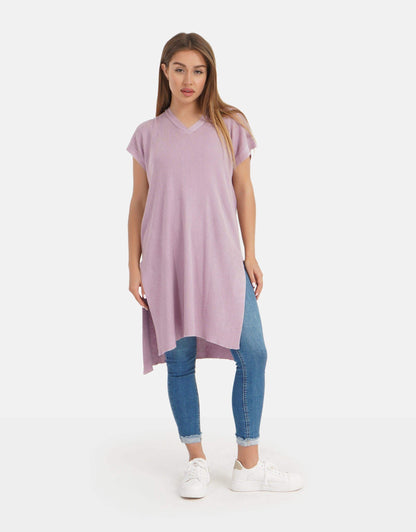 Straight Long Ribbed T-Shirt - Carina - ÙƒØ§Ø±ÙŠÙ†Ø§