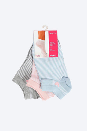 Striped Colored Socks - 3 Pairs - Carina - ÙƒØ§Ø±ÙŠÙ†Ø§