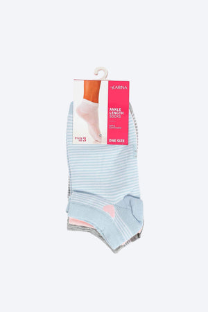 Striped Colored Socks - 3 Pairs - Carina - ÙƒØ§Ø±ÙŠÙ†Ø§
