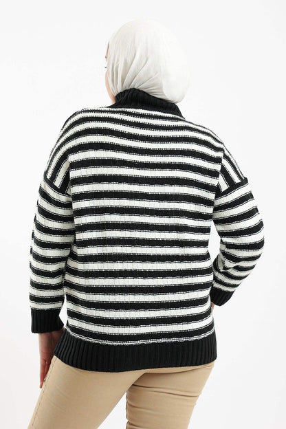 Striped Knitted Pullover - Carina - ÙƒØ§Ø±ÙŠÙ†Ø§