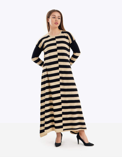 Striped Long Sleeve Dress - Carina - ÙƒØ§Ø±ÙŠÙ†Ø§