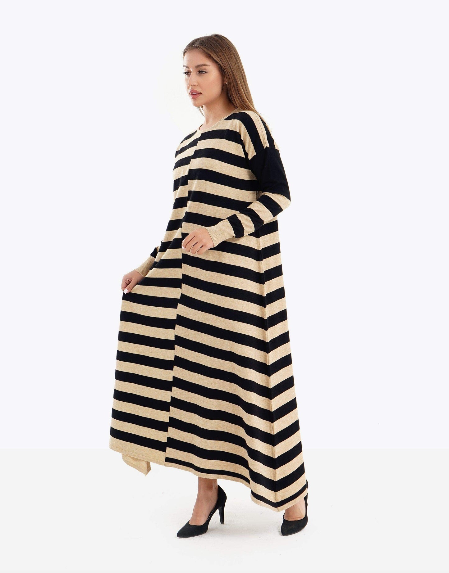 Striped Long Sleeve Dress - Carina - ÙƒØ§Ø±ÙŠÙ†Ø§