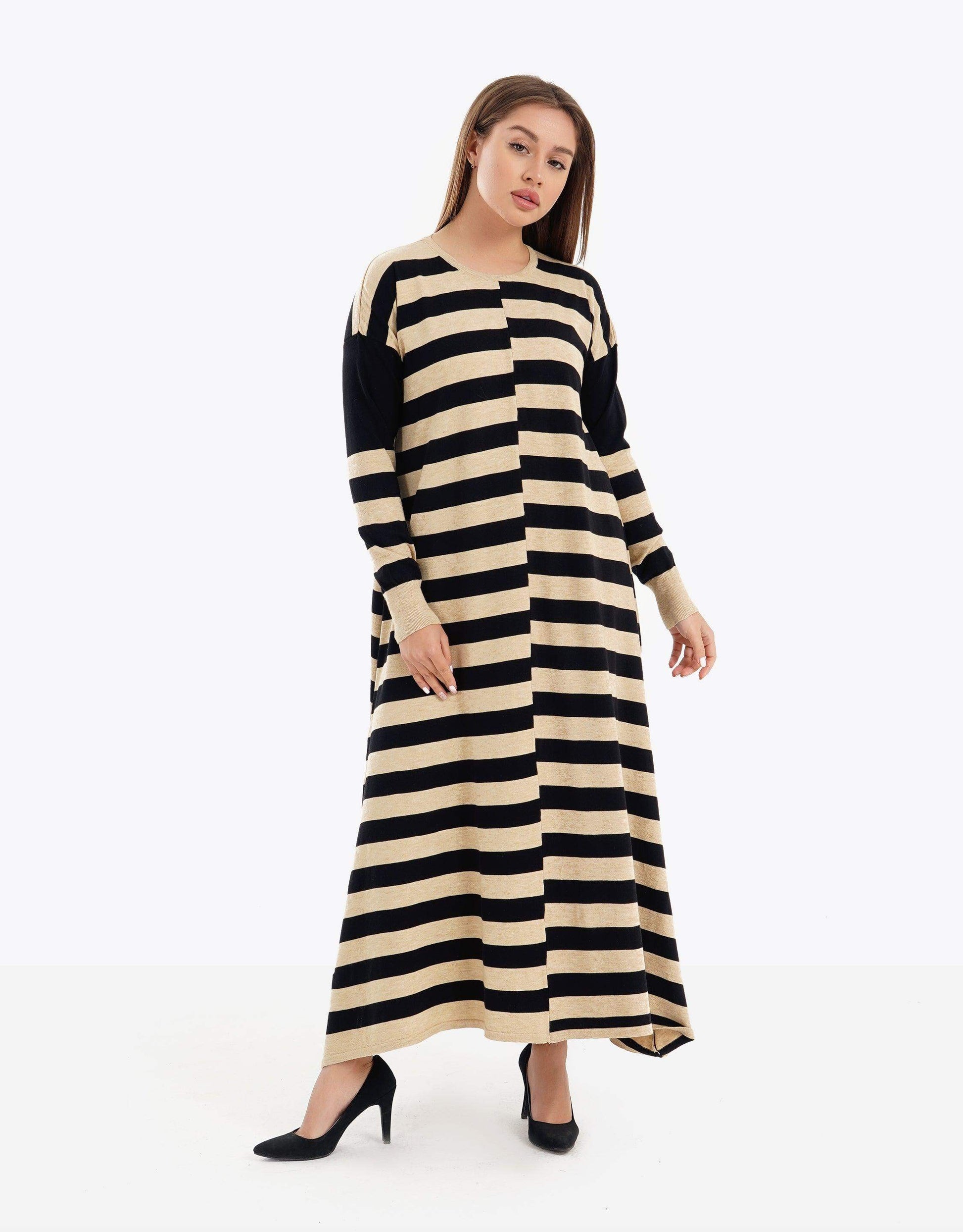 Striped Long Sleeve Dress - Carina - ÙƒØ§Ø±ÙŠÙ†Ø§