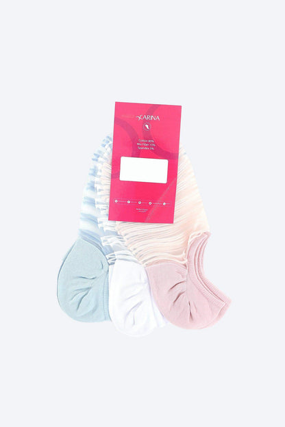 Striped Low Cut Socks - 3 Pairs - Carina - ÙƒØ§Ø±ÙŠÙ†Ø§