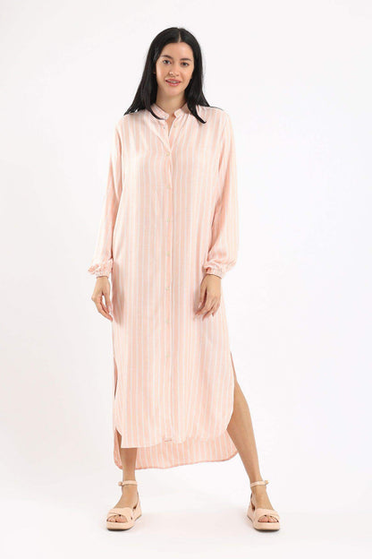 Striped Midi Shirt Dress - Carina - ÙƒØ§Ø±ÙŠÙ†Ø§