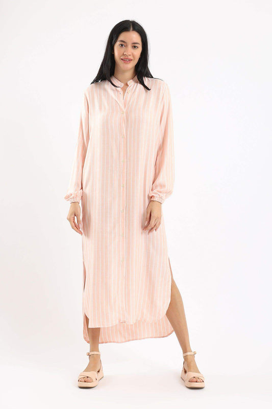 Striped Midi Shirt Dress - Carina - ÙƒØ§Ø±ÙŠÙ†Ø§