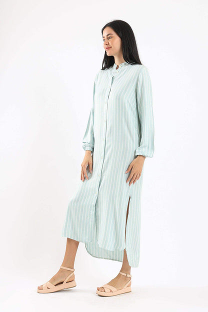 Striped Midi Shirt Dress - Carina - ÙƒØ§Ø±ÙŠÙ†Ø§