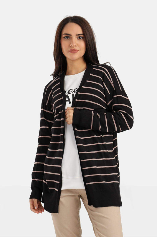 Striped Wool Cardigan - Carina - ÙƒØ§Ø±ÙŠÙ†Ø§