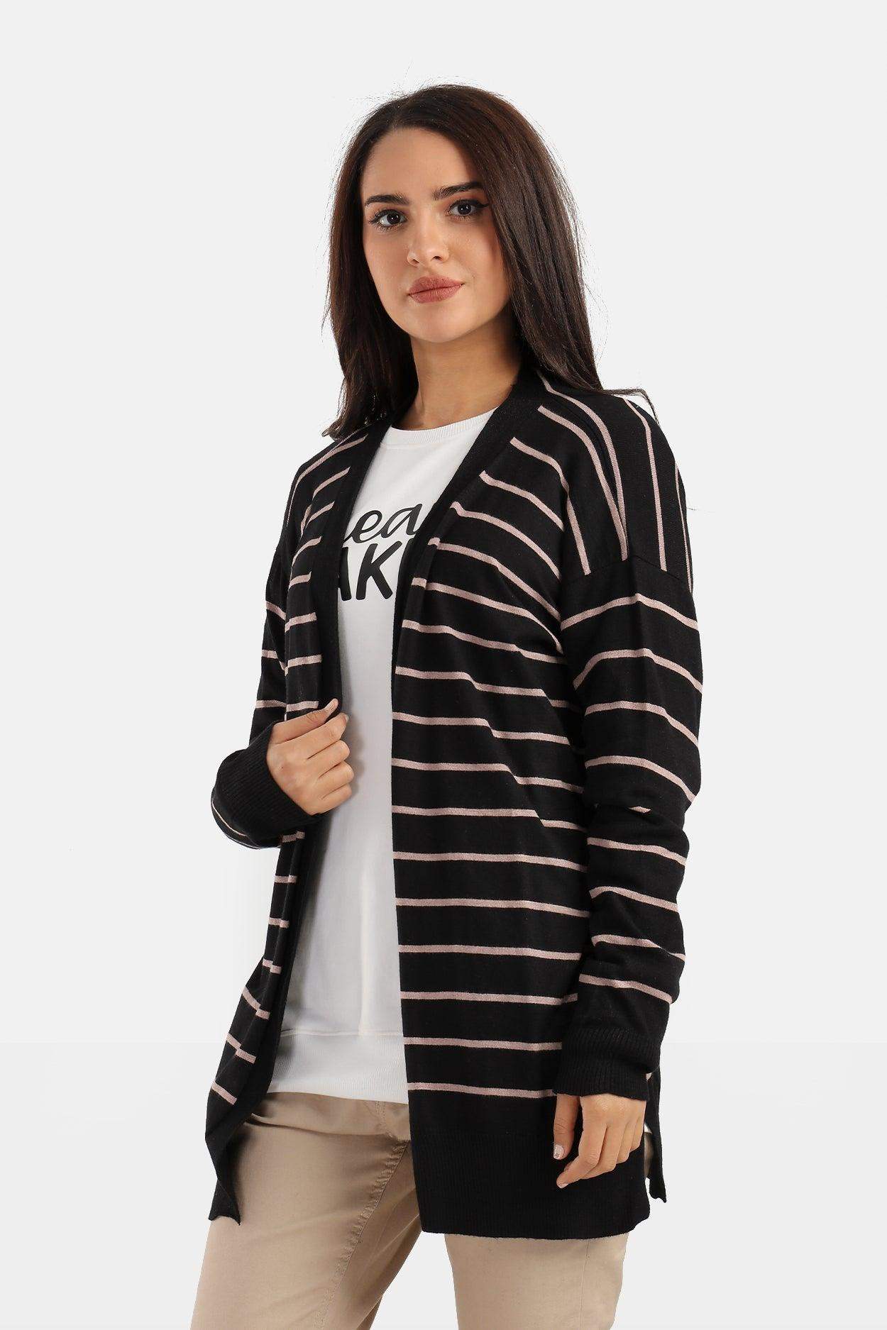 Striped Wool Cardigan - Carina - ÙƒØ§Ø±ÙŠÙ†Ø§