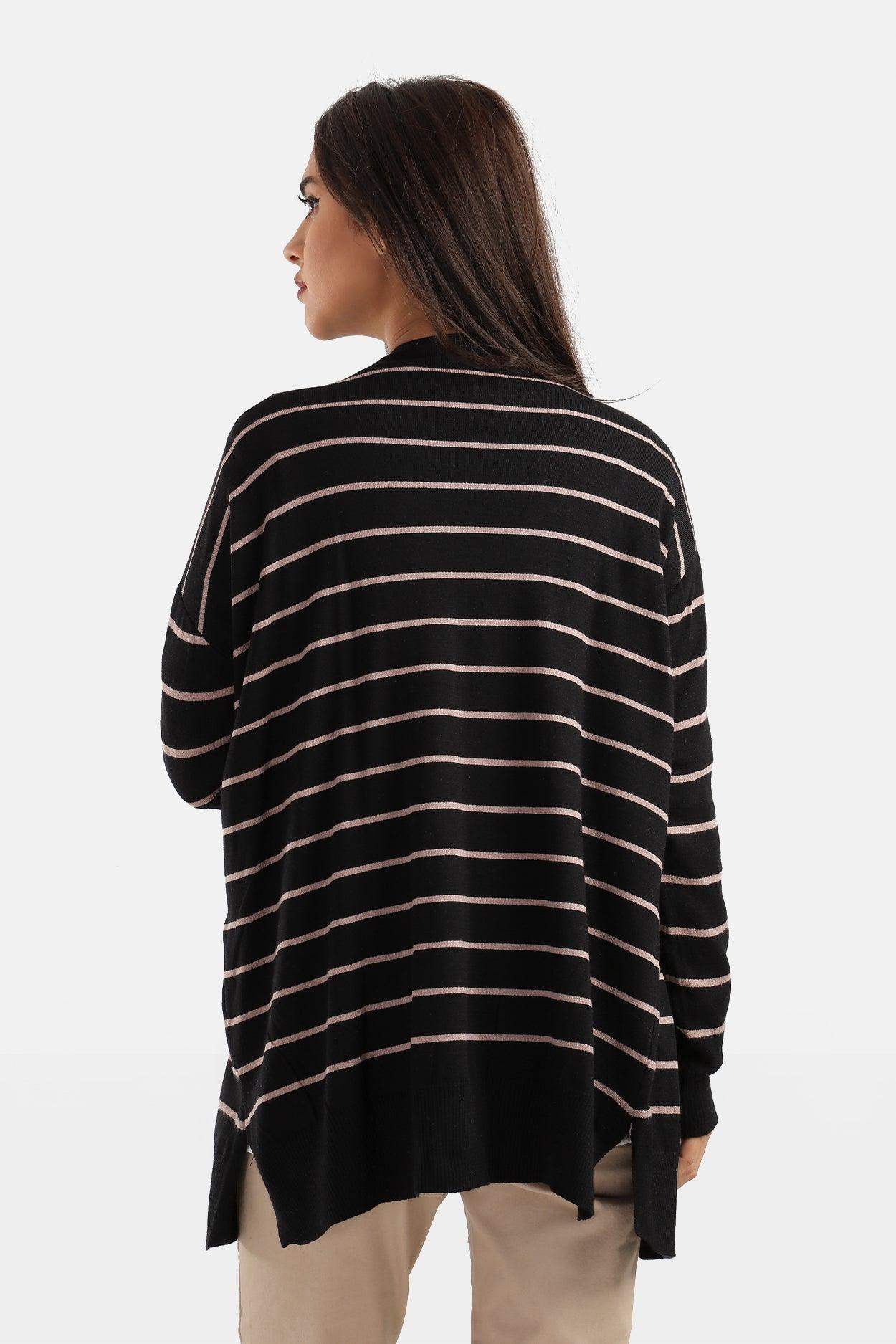 Striped Wool Cardigan - Carina - ÙƒØ§Ø±ÙŠÙ†Ø§