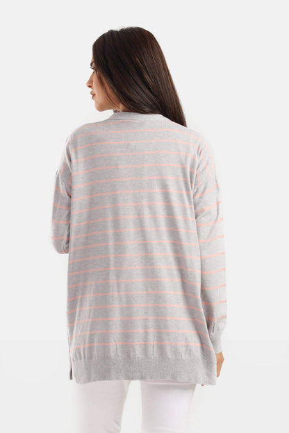 Striped Wool Cardigan - Carina - ÙƒØ§Ø±ÙŠÙ†Ø§