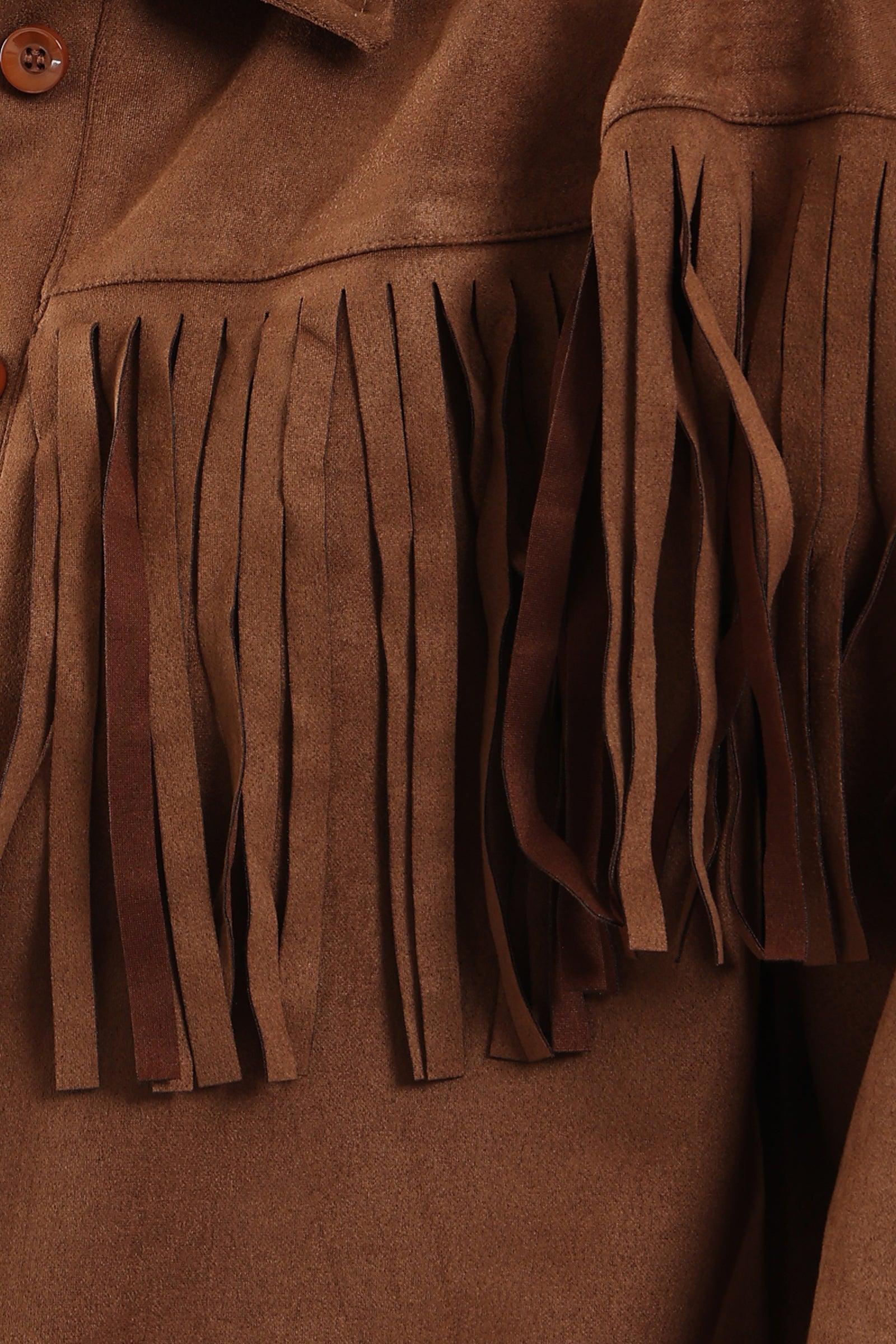 Suede Shirt with Fringes - Clue Wear