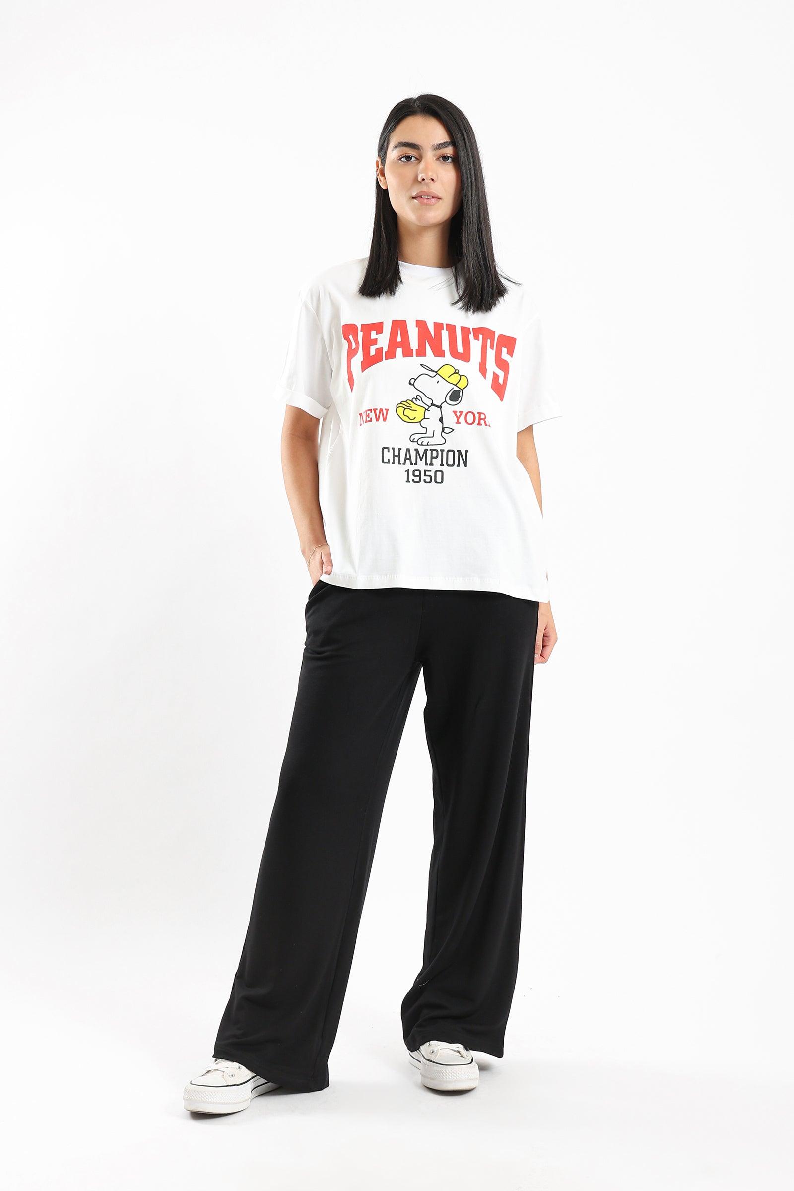 T-shirt with Peanuts Print - Clue Wear