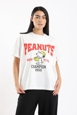 T-shirt with Peanuts Print - Clue Wear