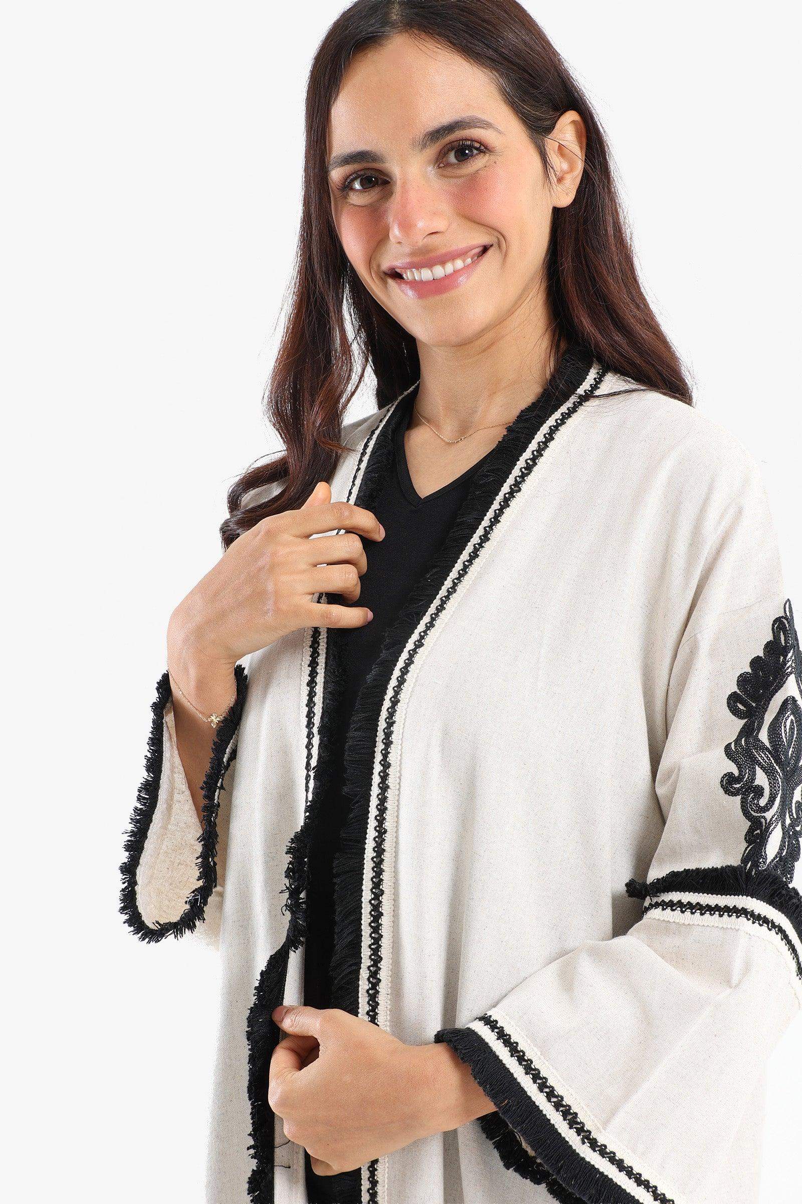 Tassels Hem Open Front Kimono - Carina - ÙƒØ§Ø±ÙŠÙ†Ø§