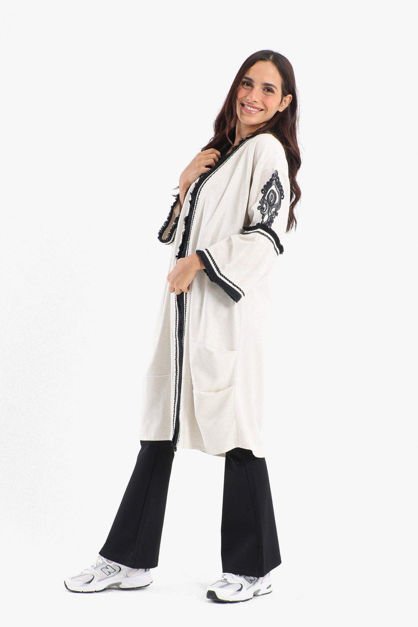 Tassels Hem Open Front Kimono - Carina - ÙƒØ§Ø±ÙŠÙ†Ø§