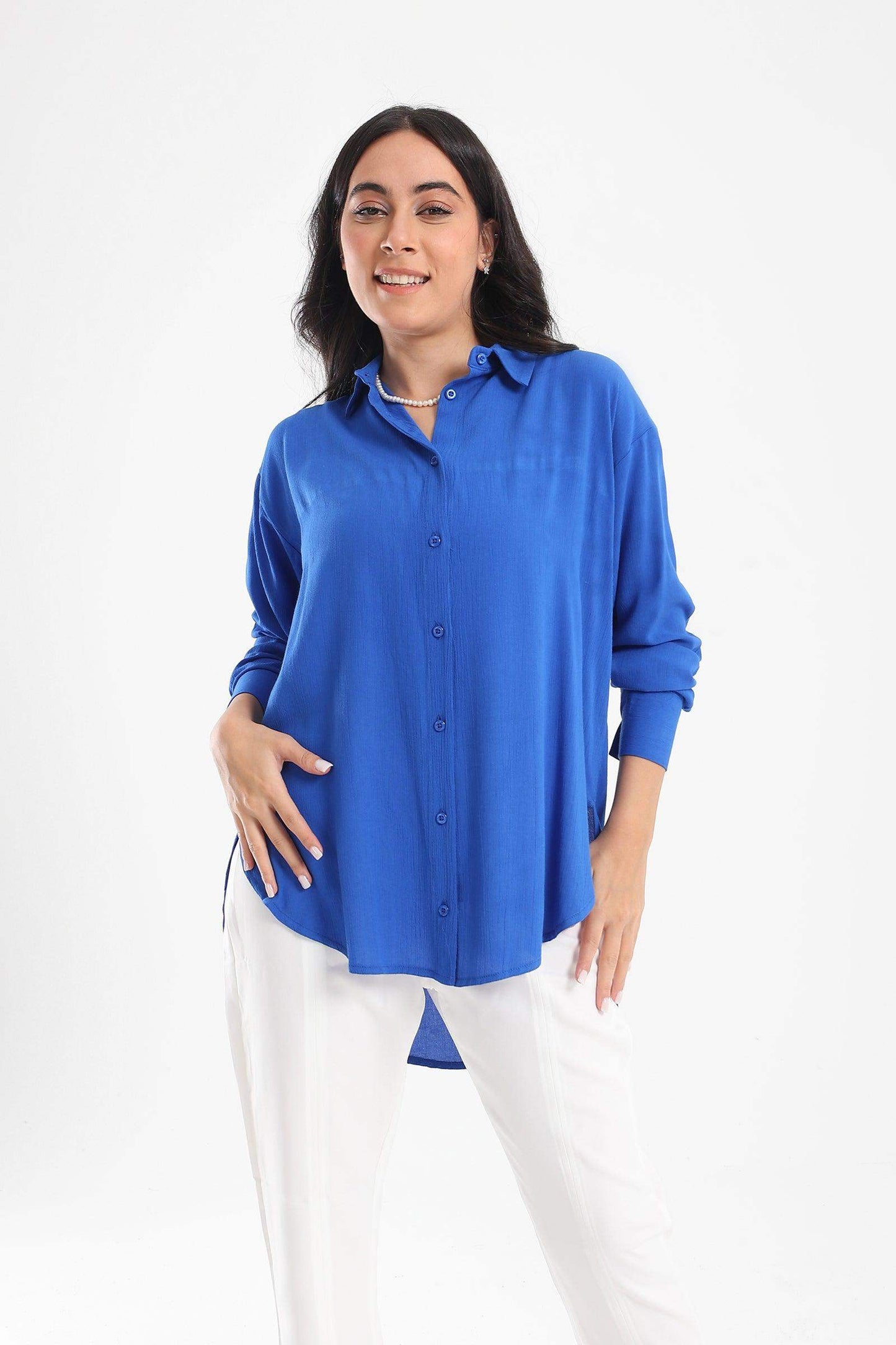 Tencel Shirt with Round Hem - Carina - ÙƒØ§Ø±ÙŠÙ†Ø§