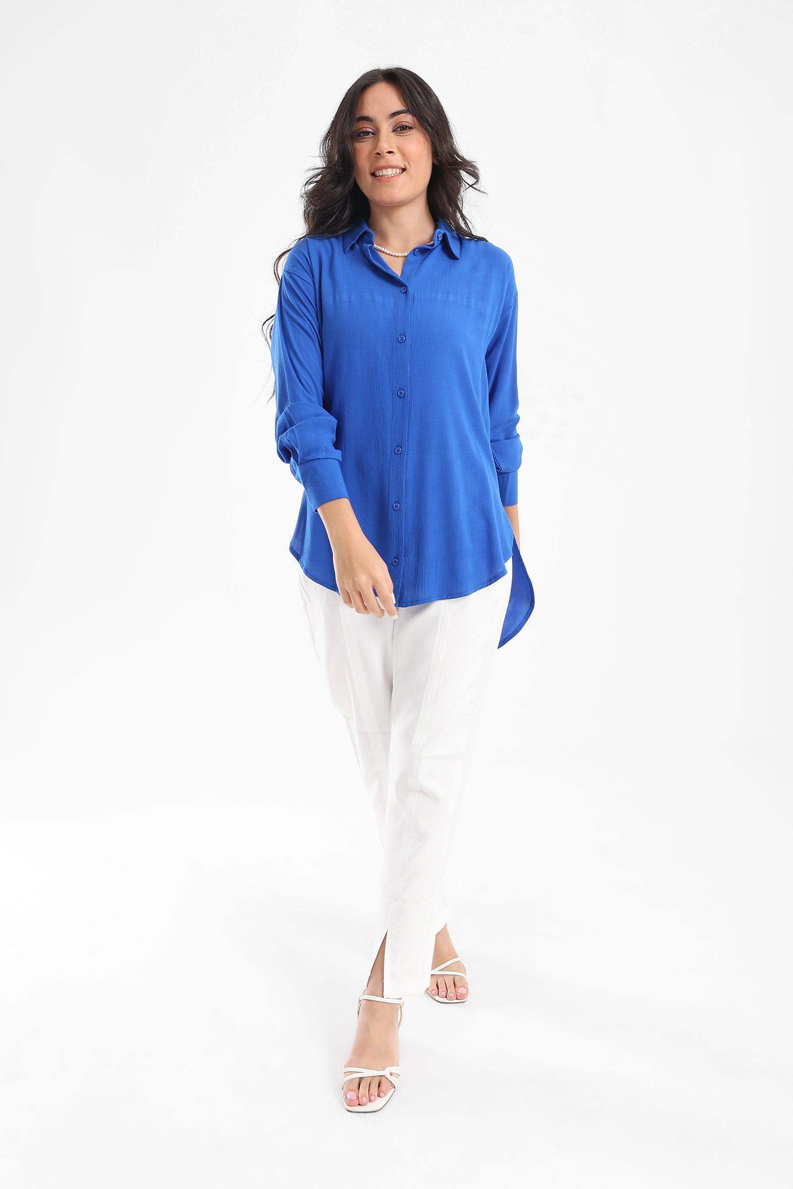 Tencel Shirt with Round Hem - Carina - ÙƒØ§Ø±ÙŠÙ†Ø§