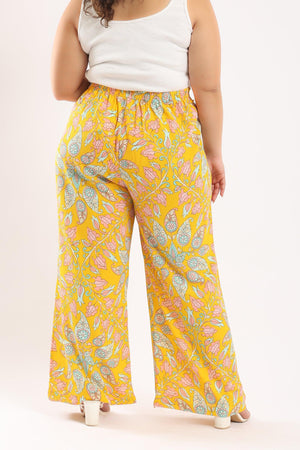 Tied belt Printed Wide Pants - Clue Wear