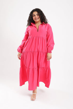 Tiered Long Sleeved Dress - Clue Wear