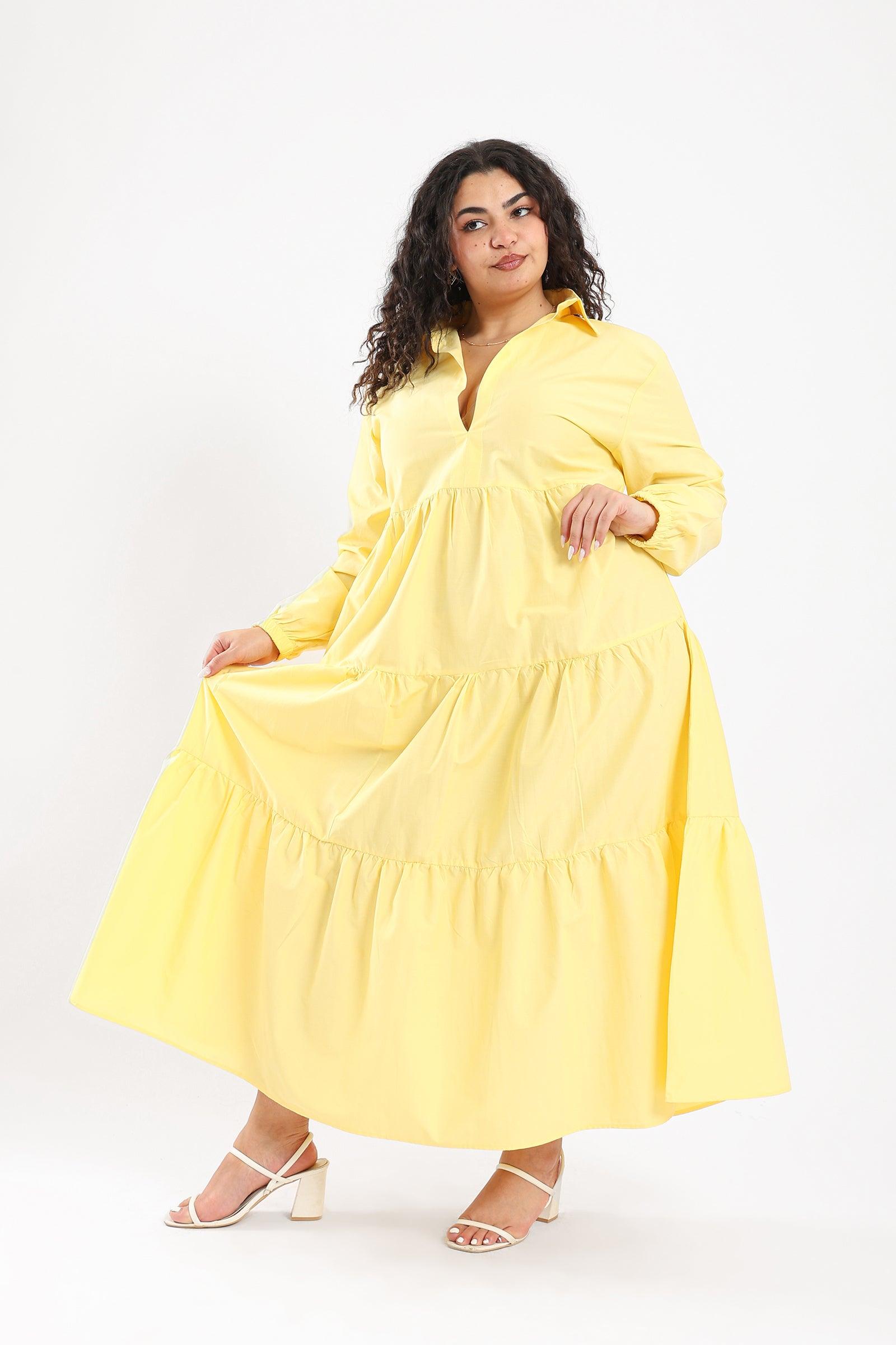 Tiered Long Sleeved Dress - Clue Wear