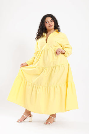 Tiered Long Sleeved Dress - Clue Wear