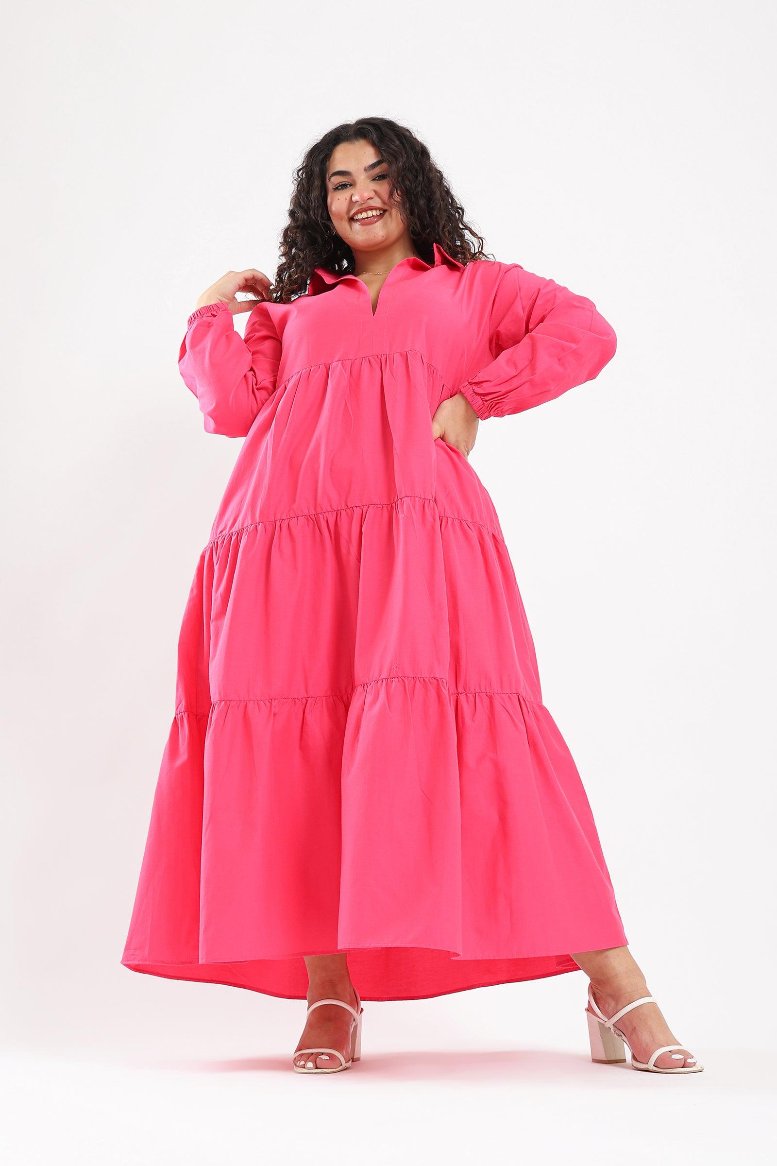 Tiered Long Sleeved Dress - Clue Wear