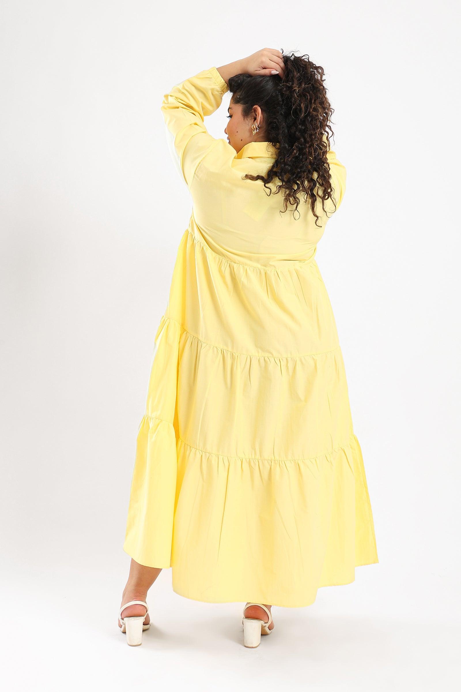 Tiered Long Sleeved Dress - Clue Wear