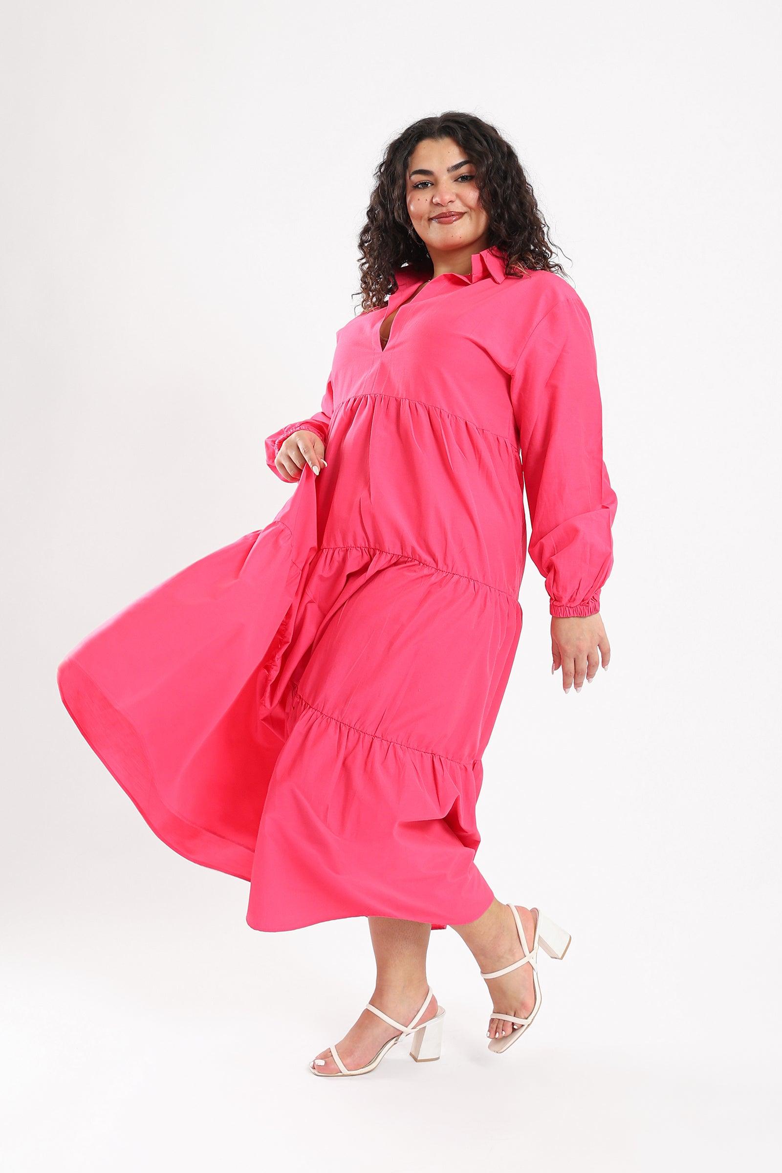 Tiered Long Sleeved Dress - Clue Wear