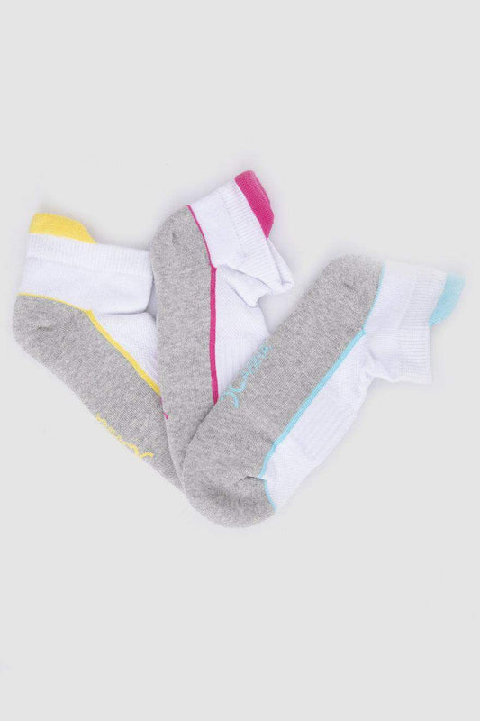 Tri-Tone Cotton Ankle Socks - 3 Pairs - Carina - ÙƒØ§Ø±ÙŠÙ†Ø§